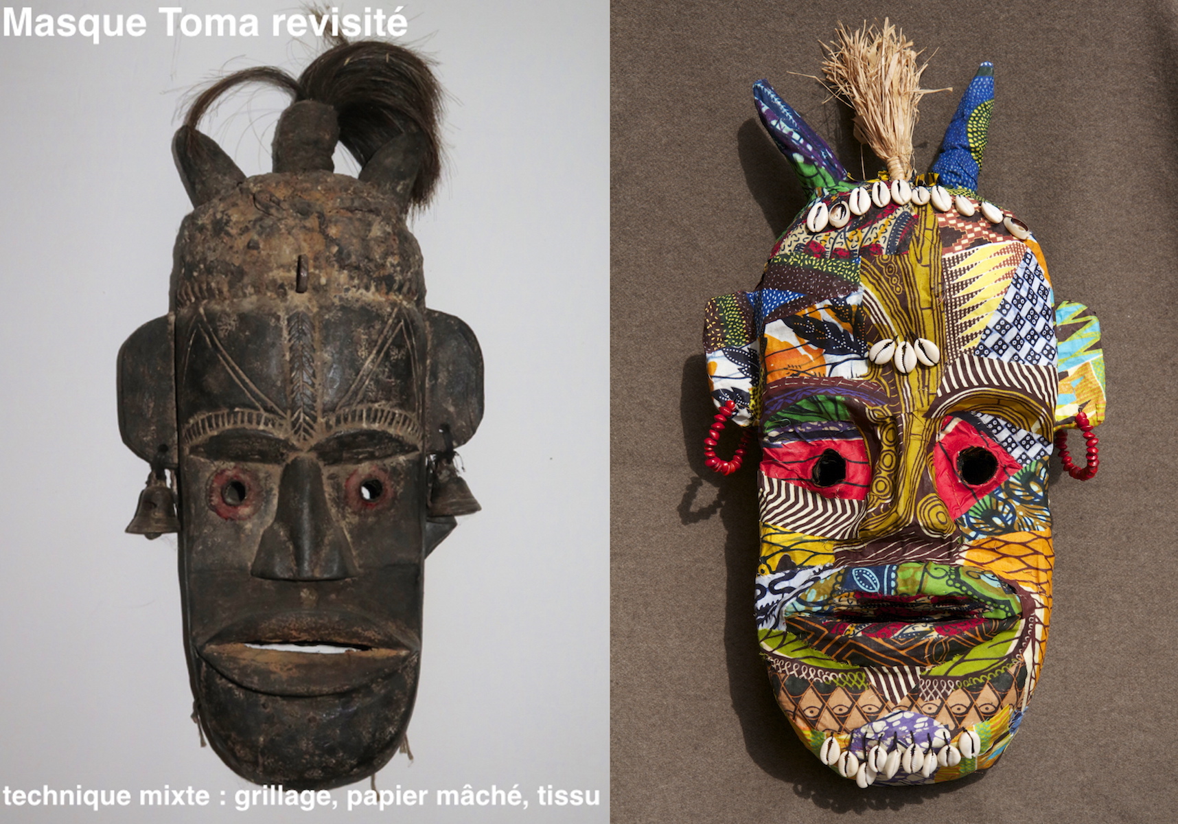masque africain bricolage papier mache